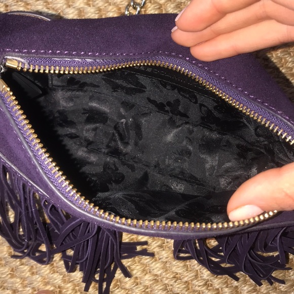 Rebecca Minkoff purple suede fringe crossbody - Picture 2 of 2